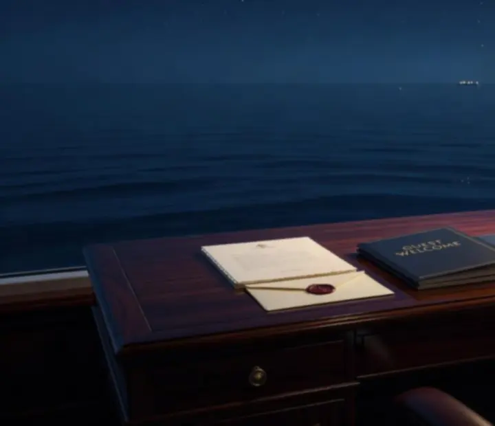 Guest in a luxury lounge discussing cruise plans with a consultant