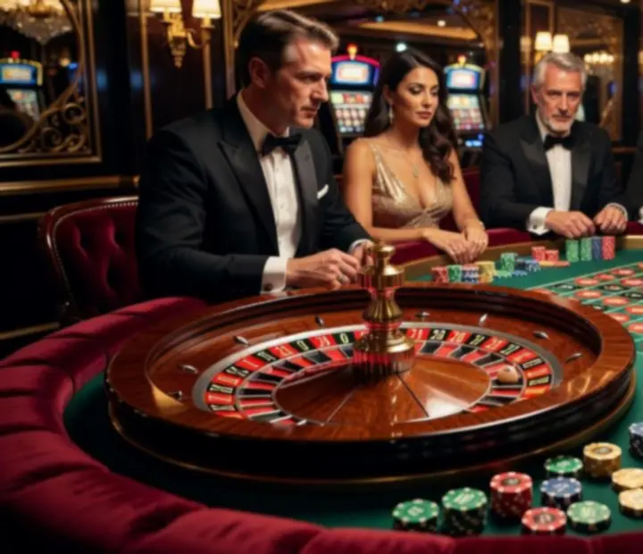 Roulette wheel and table on a luxury cruise ship